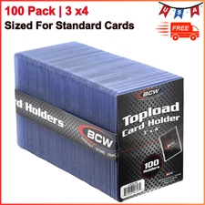 BCW Standard 3x4 Topload Card Holders / Top Loaders Fits Size Cards Up to 20pt.