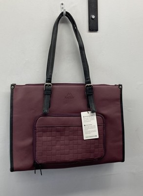 Matein Burgundy Laptop Tote Bag Womens Professional Shoulder Bag Padded NWT