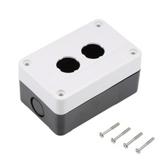 Push Button Switch Control Station Box 22mm 2 Holes Aperture White and Black