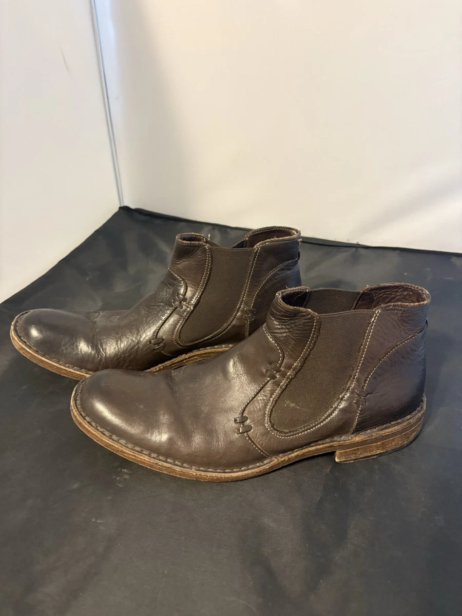 John Varvatos Size 10 Leather Pull Up Boots Oil Resistant Men Used John Varvatos Leather Upper Black Boots for Men for Sale  main image 4