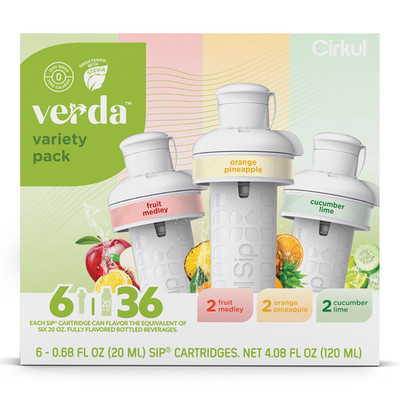 Cirkul Verda Flavor Cartridge Variety Pack, 6-Pack (2 Orange Pineapple, 2 Fruit 