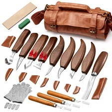 Wood Carving Kit, 17Pcs Wood Carving Tools, Professional Whittling Knife Set,...