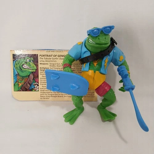 1989 GENGHIS FROG TMNT Teenage Mutant Ninja Turtles 100% COMPLETE w/Filecard.