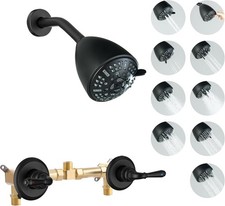 2 Handle Shower Faucet Set, Two Handles Shower Faucet Set with 9 Modes Filter
