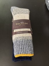 gold toe Mens Socks 2pair-striped Multicolor And Dark Blue. Sz 6-12.5