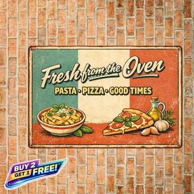Custom Name Italian Personalized Metal Sign Retro Italy Style Wall Decor 8x12