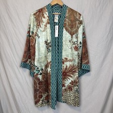 Chicos Sz 2 Reversible Kimono Imperial Fusion Cardigan Jacket L 12/14 Reg 139