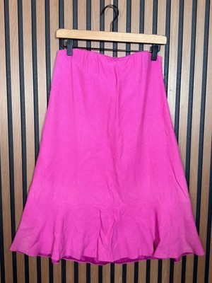New Dondup Skirt EU 40 Womens Hot Pink Skater Midi Abito