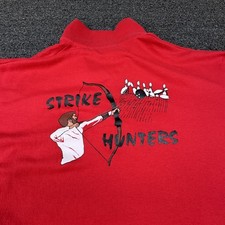 Vintage Anvil Strike Hunters Shirt Mens XL Bowling League Team Polo Cotton Blend
