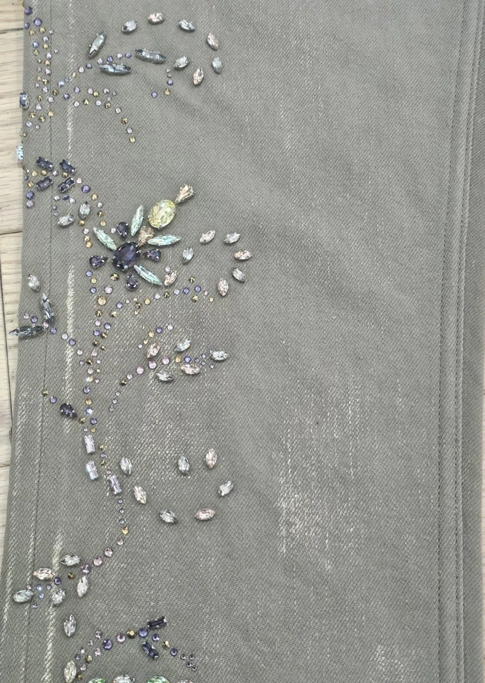 Ralph Lauren Purple Label Crystal Embellished 750 Straight Jeans Sz 28 $1990 - Image 3 of 4