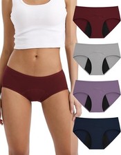 4Pack High Absorbency Incontinence Underwear for Women Washable Leakproof Pantie