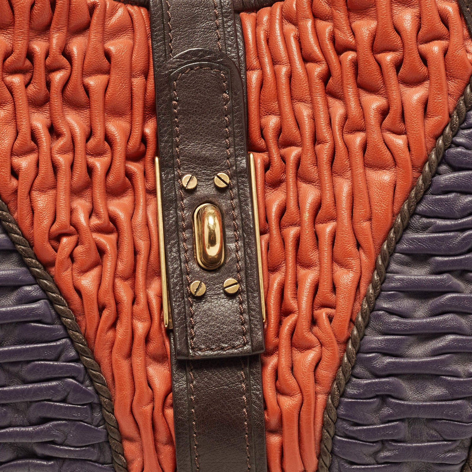 Etro Multicolor Textured Leather Studded Tote — image 5