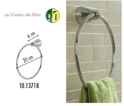 Fjord Porte-Serviette En Métal Chromé Porte-Serviette Anneau De Bain 20Cm - Photo 1/2