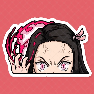 STICKERMANIAC Custom Anime Vinyl Decal - Demon Slayer Inspired Nezuko Peeking Sticker