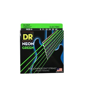 DR Guitar Strings Electric Neon Green 10-46 Medium