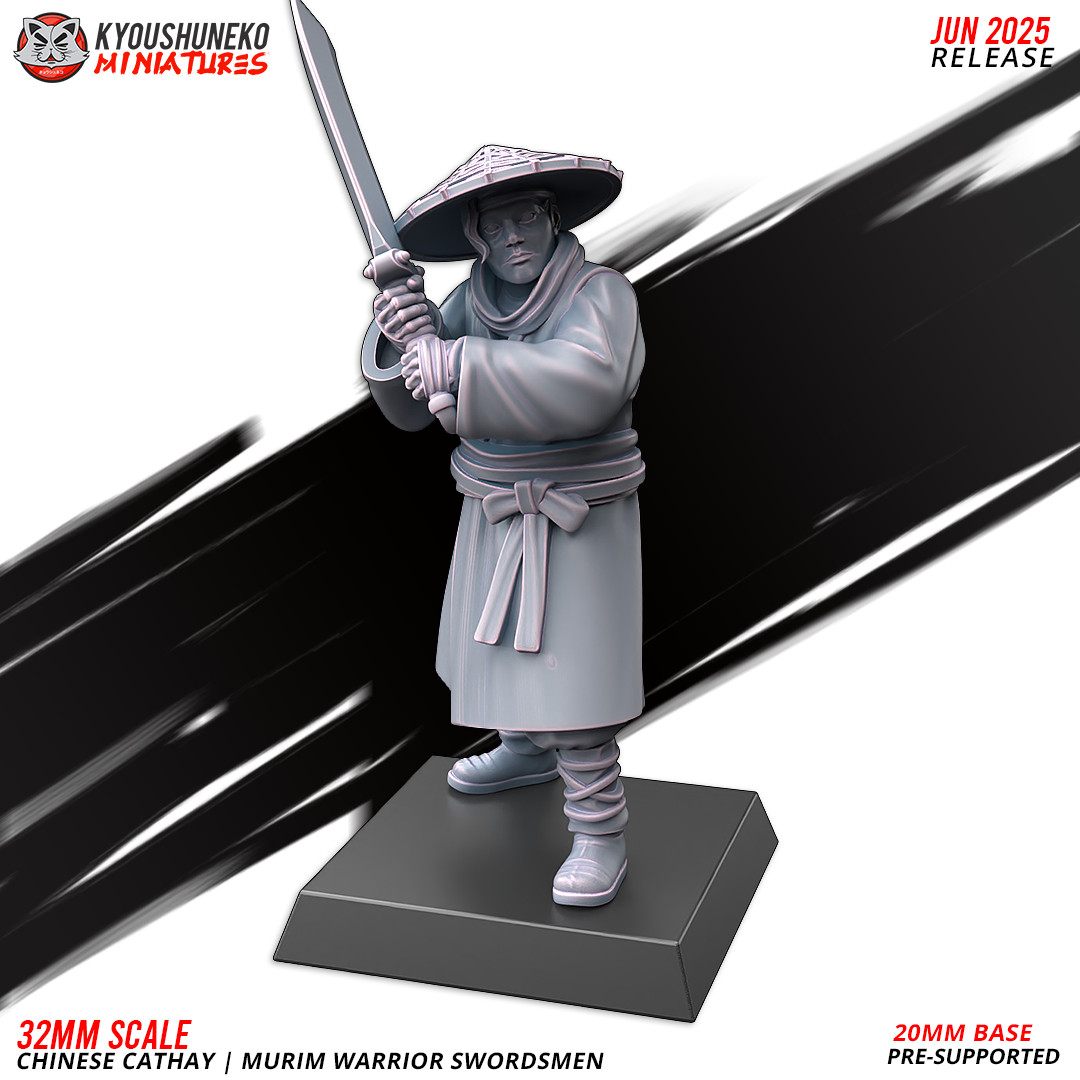 Kyoushuneko Chinese Murim Warrior Swordsmen X10 28mm/32mm Scale -NO BASES-