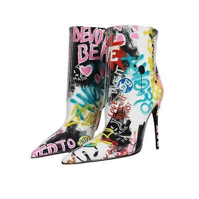 DOLCE & GABBANA Shoes Multicolor Graffiti Keira Mid Calf DOLCE & GABBANA Shoes Multicolor Graffiti Keira Mid Calf
