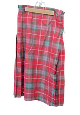 Vintage Meigle Tartan Kilt 12 Red Pleated Wool Made Scotland Plaid 28"-30" Wear