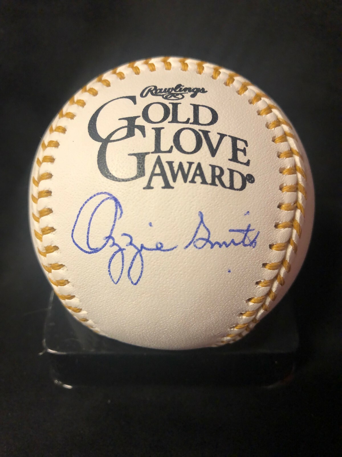 Ozzie Smith Autographed Signed St. Louis Cardinals Gold Glove Logo OMLB MLB Fanatics COA 