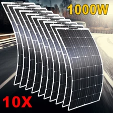 1000W Watt Flexible Solar Panel 12V Mono Home RV Rooftop Camping Off-Grid Power