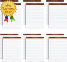 8.5 X 11 3/4 Legal Pads, 12 Pack, the Legal Pad Brand, Wide Ruled, White Paper