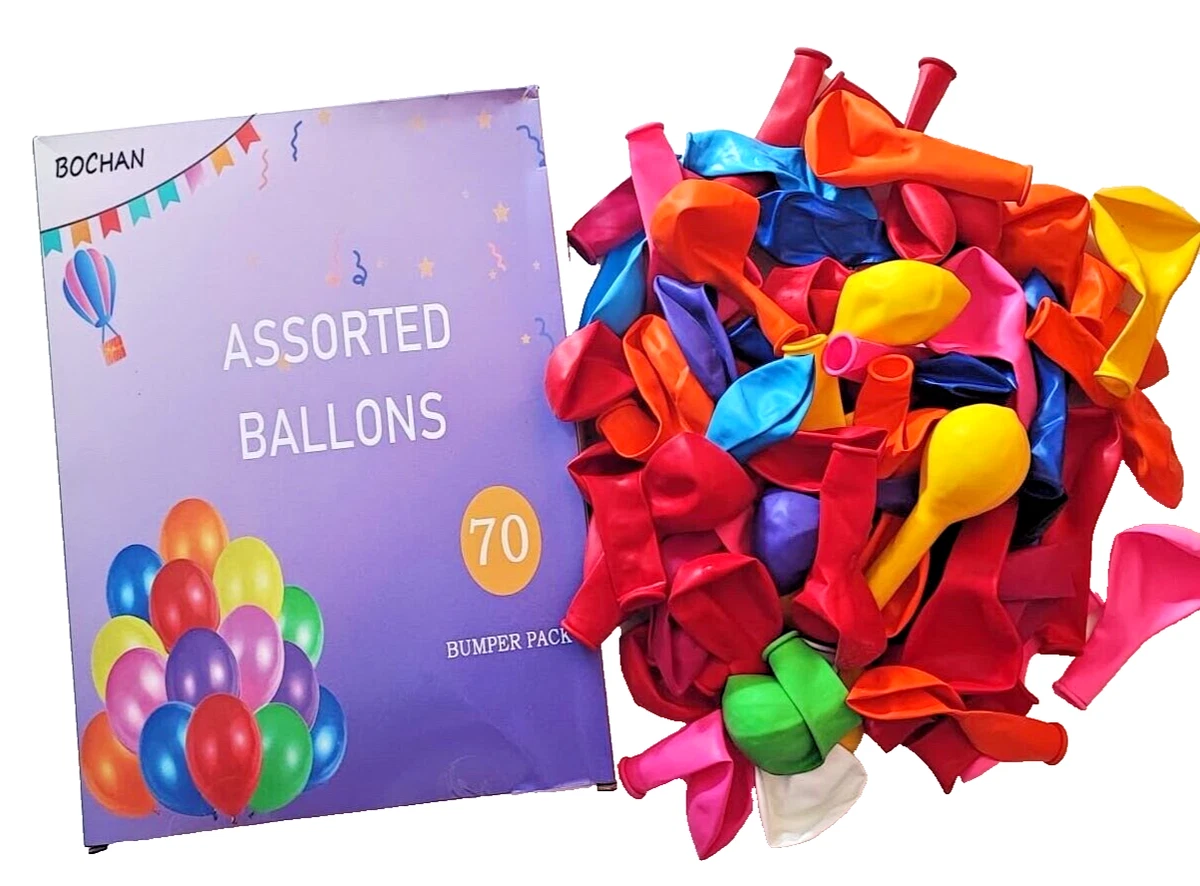 MULTICOLOURES BALLOONS 70 PACK 10 INCH RAINBOW COLOR ROUND THICK BALLOON