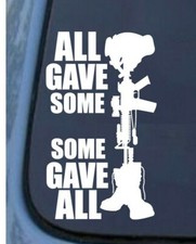 ALL GAVE SOME - SOME GAVE ALL / POW/MIA MILITARY Vinyl Window Decal/Sticker