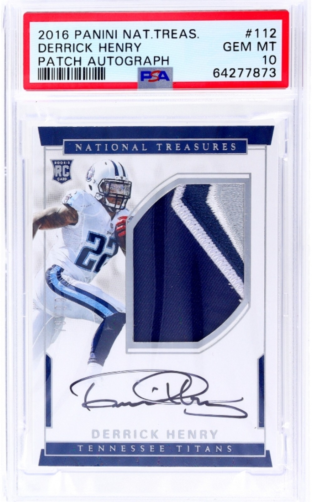 2016 National Treasures #112 DERRICK HENRY Rookie Patch Auto (#/99) PSA 10, Pop4