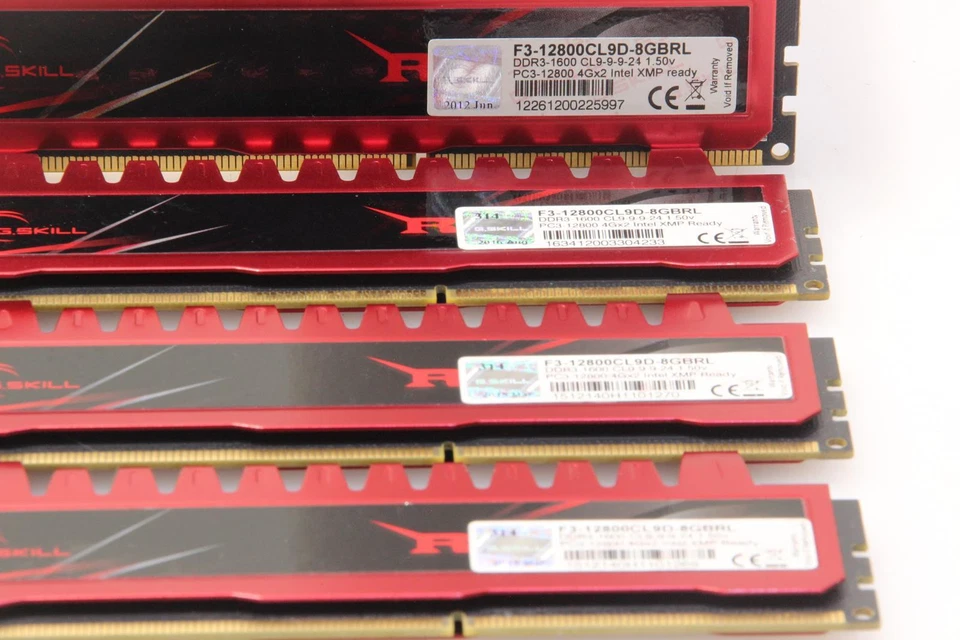 G.Skill Ripjaws F3-12800CL9D-8GBRL 16GB (4x4GB) DDR3-1600 Desktop RAM. SKU221621 - Image 3 of 4