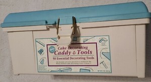 Wilton Cake Decorating Organizer Kit/ Caddy W/Tips/Tools/Extras. Pre owned