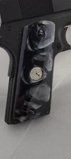 1911 Black Pearl Acrylic Gun Grips with Silver Colt Medallions