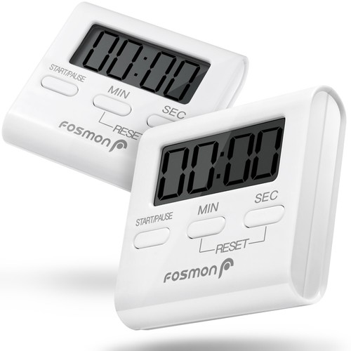 2xDigital LCD Magnetic Kitchen Egg Timer Cooking Baking Alarm Stand Count UpDown