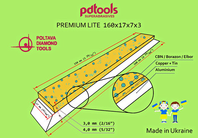 CBN sharpening/honing stones 150-17-3, metal bond, any grain size, Poltava