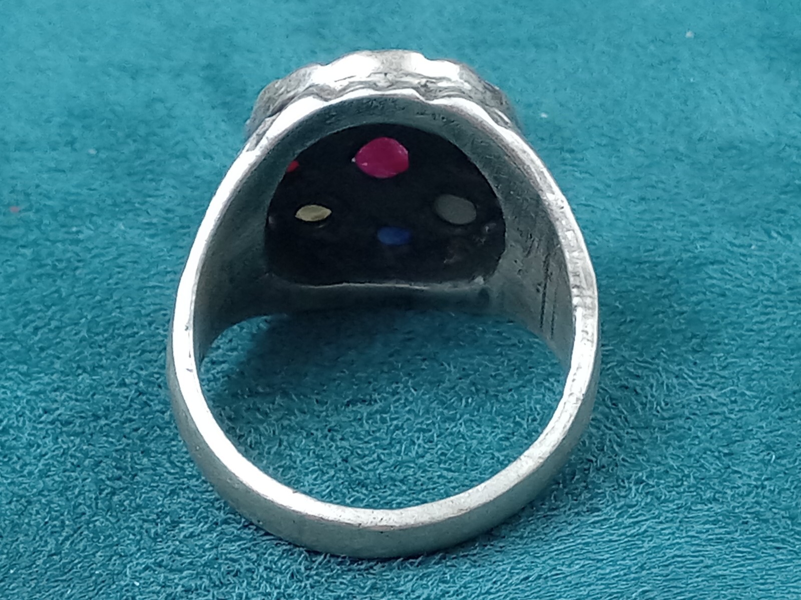 Sterling Silver Ring w. Ruby Center Stone & 8 Acc… - image 5