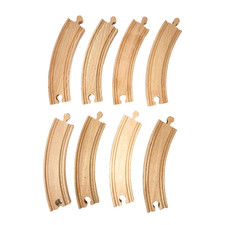 Wooden Curved Toy Train Track Lot Of 8 Railway Replacement Parts Starter Set