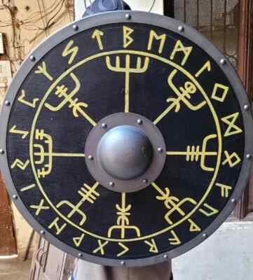 Handmade Viking 24'' Medieval Wooden Shield LARP Battle Ready Shield beast gift