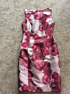 Bruce by Bruce Oldfield Jacquard Shift Dress, Pink/Wine Tasting - Size 8