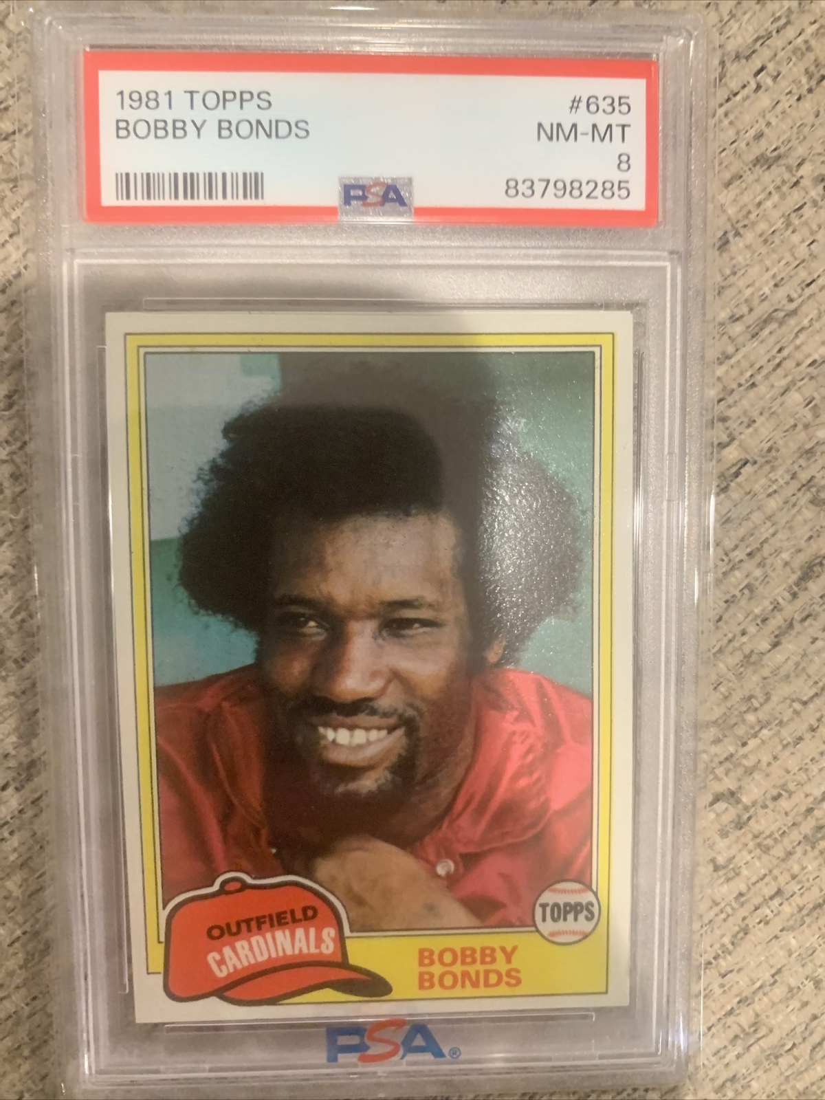 1981 TOPPS #635 BOBBY BONDS PSA 8