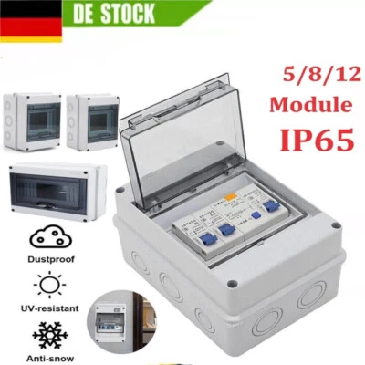 LONENESSL Sicherungskasten IP65 Aufputz Kleinverteiler Verteilerkasten Unterverteilung DE~