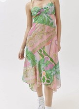 Urban Outfitters Dress NWT Small Asymmetrical Pink and Green Dress S strappy 