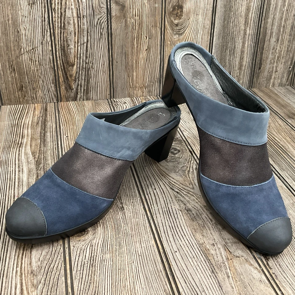 Mula de gamuza azul medianoche de cuero brillante gris Naot Fortuna talla 41 EE. UU. 10,5-11 EE. UU. Foto 4 de 4