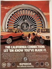 1979 Superior Wheels Print Ad Mag Rims Ford Mustang Dodge Charger California