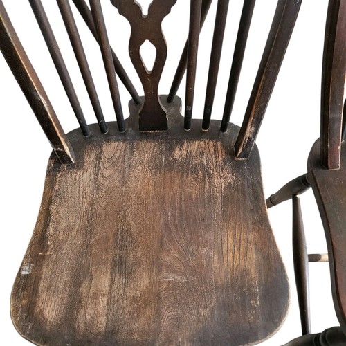 Antique Vintage Oak Wheelback Farmhouse Windsor Dining Chair X2 Please Read - Picture 12 of 16