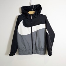 Nike Sportswear Windrunner Windbreaker Jacket Black Grey Boys 6