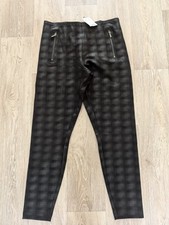 Womens Next Ponte Leggings Size 14 L Skinny Crop Black Check