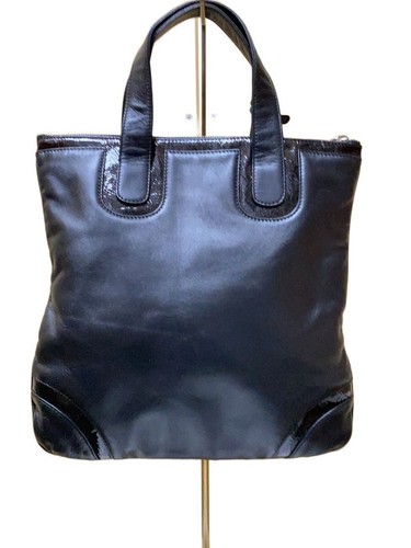 LOEWE handbag leather Black plain Used