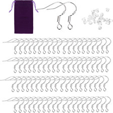 Ohrring Haken Set 200 Stück Silber & Silikon...