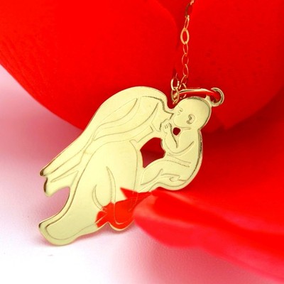 Geschenk Muttertag Halskette 18k 750 Gold Umarmung Sohn weiß gelb Italy