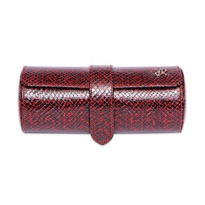 Rapport London Marlow Leather Three-Watch Roll (Red) - D149