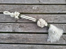 Large Tiller Tassel Wall Hanging Brass Handmade Bell Boat 23" Rope Narrowboat  